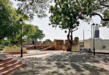 Parque y fuerte San José: la fuente fue donada por americanos residentes