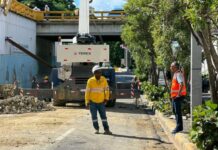 Obras Públicas inicia trabajos de construcción nuevo muro en la avenida Las Carreras
